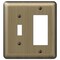 Amerelle Wall Plate, Number of Gangs: 2 gang Stamped Steel, Brushed Finish, Brass 154TR - alternate 2
